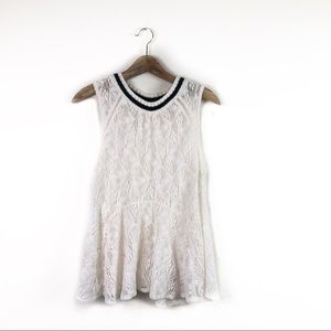 Free People Sleeveless Cream Boho Lace Top Medium